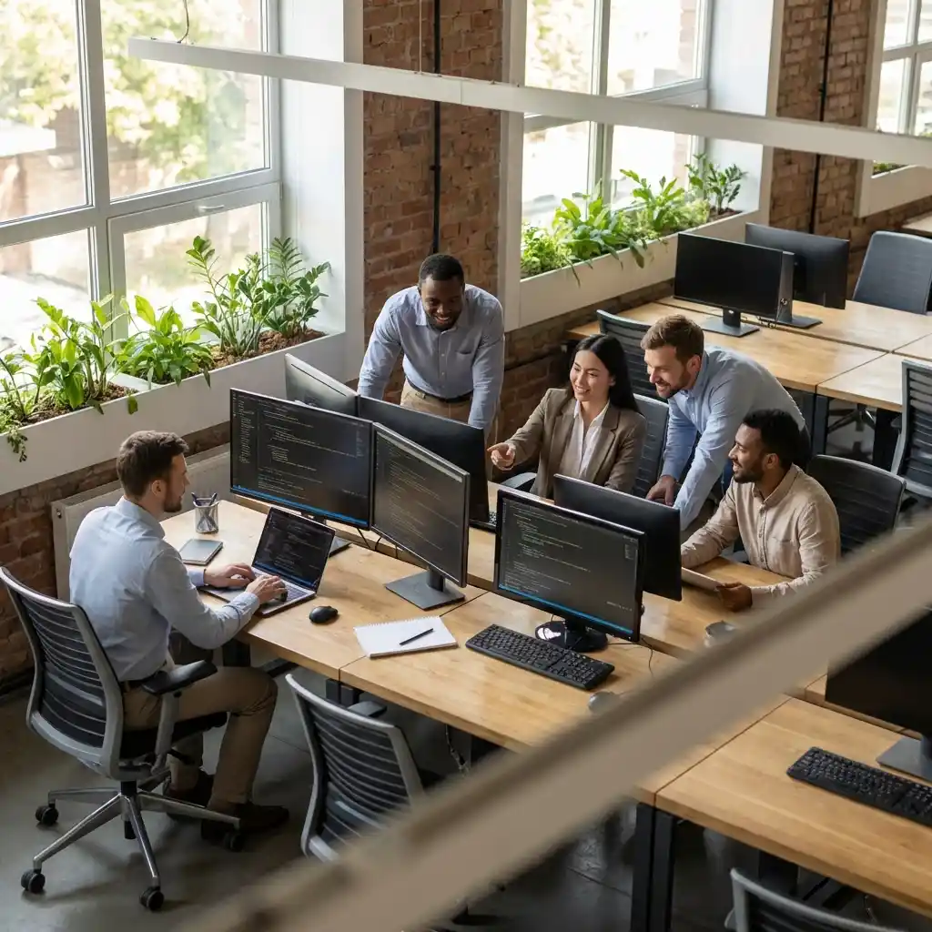 Binary Labs team collaborating on product and AI solutions