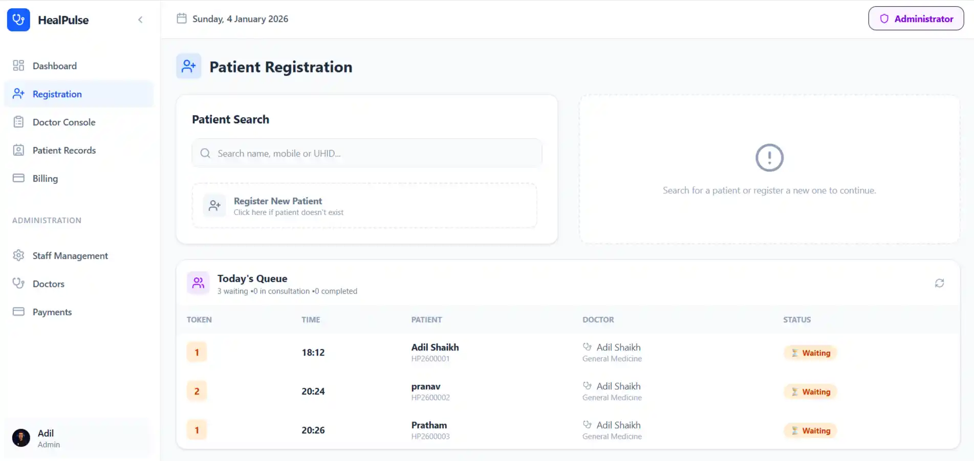 Patient Registration